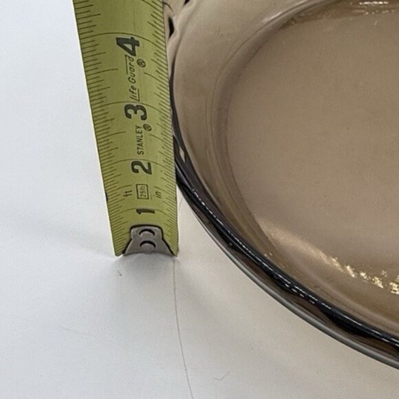 Anchor Hocking Fire-King Vintage 10" Amber Glass 1.5 Qt Fluted Pie Plate Baking - Picture 6 of 8